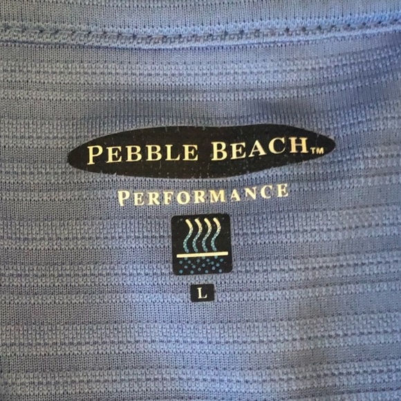 Pebble Beach athletic short sleeve blue performance golf polo shirt size large - Picture 6 of 7